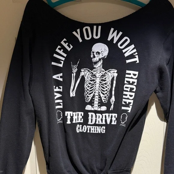 Black Hoodie with Skeleton Graphic - Picture 4 of 4
